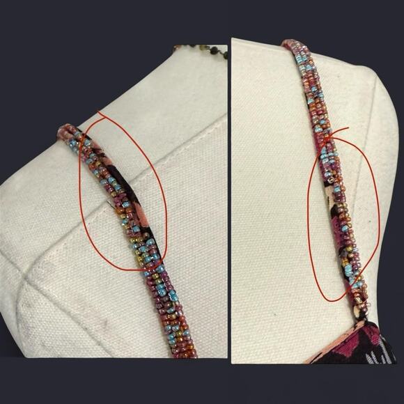 VTG Y2K Eva Blue Orange Multicolor Patchwork Beaded Boho Fairy Maxi Dress 10/M - Picture 7 of 8